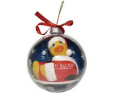 I Rub My Duckie Holiday Ornament Santa
