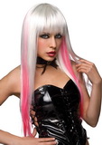 Paruka Pleasure Wigs Manson white with hot pink